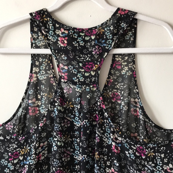 Cute Small Flower Print Racer Back Tank Top - Picture 6 of 7